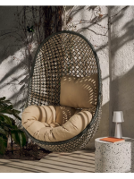 SAVANA fauteuil suspendu en rotin tressé avec coussin