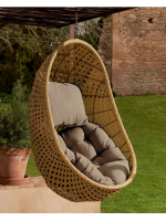 INDIANAPOLIS fauteuil suspendu en rotin tressé avec coussin