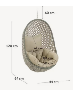 SAVANA fauteuil suspendu en rotin tressé avec coussin