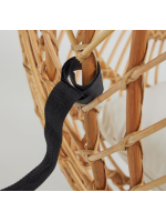 STREET poltrona sospesa in rattan intrecciato con struttura in acciaio e cuscini inclusi per interno o esterno