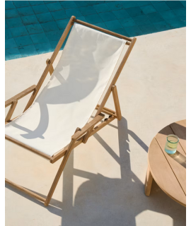 GIRAL choice of color deckchair in solid acacia wood for outdoor garden terraces hotel