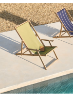 GIRAL Choix de la couleur du transat en bois d'acacia massif pour les terrasses de jardin extérieures de l'hôtel