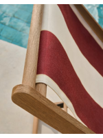 DOAR folding deckchair with armrests in solid acacia wood for outdoor use