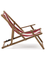 DOAR Tumbona plegable con reposabrazos en madera maciza de acacia para uso exterior
