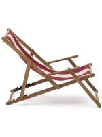 DOAR Tumbona plegable con reposabrazos en madera maciza de acacia para uso exterior