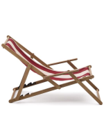 DOAR Tumbona plegable con reposabrazos en madera maciza de acacia para uso exterior