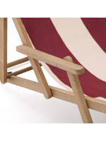 DOAR Tumbona plegable con reposabrazos en madera maciza de acacia para uso exterior