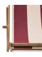DOAR folding deckchair with armrests in solid acacia wood for outdoor use