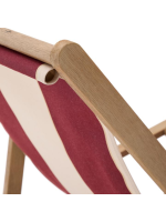 DOAR folding deckchair with armrests in solid acacia wood for outdoor use