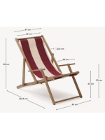 DOAR transat pliante avec accoudoirs en bois d'acacia massif pour usage extérieur