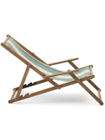 ACOBA folding deckchair with armrests in solid acacia wood for outdoor use