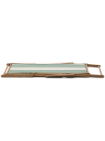 ACOBA folding deckchair with armrests in solid acacia wood for outdoor use