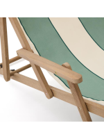 ACOBA folding deckchair with armrests in solid acacia wood for outdoor use