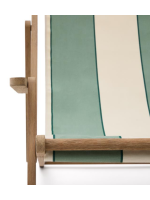 ACOBA transat pliante avec accoudoirs en bois d'acacia massif pour usage extérieur