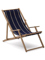 SEMI transat pliante avec accoudoirs en bois d'acacia massif pour usage extérieur