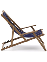 SEMI transat pliante avec accoudoirs en bois d'acacia massif pour usage extérieur