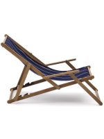 SEMI transat pliante avec accoudoirs en bois d'acacia massif pour usage extérieur