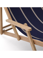 SEMI transat pliante avec accoudoirs en bois d'acacia massif pour usage extérieur