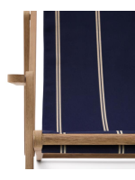 SEMI transat pliante avec accoudoirs en bois d'acacia massif pour usage extérieur
