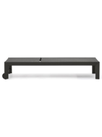 CERRY Tumbona con estructura de aluminio y textilene gris oscuro para terraza exterior jardín