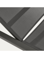 CERRY Tumbona con estructura de aluminio y textilene gris oscuro para terraza exterior jardín