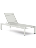 DRINK sun lounger with aluminum frame and light gray textilene for outdoor terrace garden