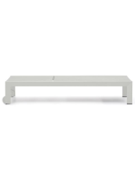 DRINK sun lounger with aluminum frame and light gray textilene for outdoor terrace garden