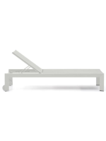 DRINK sun lounger with aluminum frame and light gray textilene for outdoor terrace garden