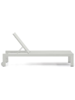DRINK sun lounger with aluminum frame and light gray textilene for outdoor terrace garden