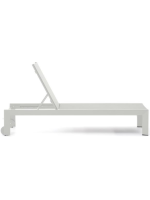 DRINK sun lounger with aluminum frame and light gray textilene for outdoor terrace garden