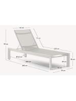 DRINK sun lounger with aluminum frame and light gray textilene for outdoor terrace garden