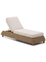 FLORIS Sonnenliege aus synthetischem Rattan und abnehmbaren Kissen für Gartenterrassen und Innenräume