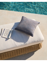 FLORIS Chaise longue en rotin synthétique et coussins amovibles pour terrasses de jardin et intérieurs de maison