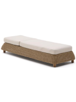 FLORIS Chaise longue en rotin synthétique et coussins amovibles pour terrasses de jardin et intérieurs de maison
