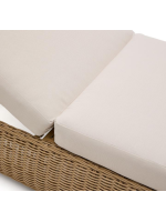 FLORIS Sonnenliege aus synthetischem Rattan und abnehmbaren Kissen für Gartenterrassen und Innenräume