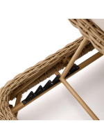 FLORIS synthetic rattan sun lounger and removable cushions for garden terraces and home interiors