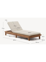 ARMONICA transat en bois de teck pour les terrasses de jardin en plein air et à l'intérieur de la maison ou contrat