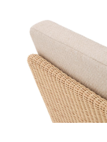 DONALD Sonnenliege aus massivem Teakholz und synthetischem Rattan und abnehmbaren Kissen für Gartenterrassen