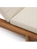 ARMONICA transat chaise longue double en bois de teck avec coussins pour terrasses de jardin extérieures et intérieurs de maison