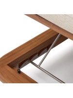 ARMONICA transat chaise longue double en bois de teck avec coussins pour terrasses de jardin extérieures et intérieurs de maison