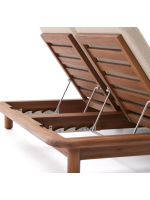 ARMONICA Double sun lounger in teak wood with cushions for outdoor garden terraces and home interiors