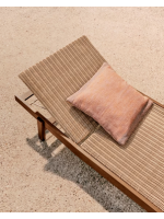 LUGANO lettino sdraio prendisole in legno massello di teak e rattan sintetico per giardino terrazzi