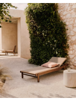 LUGANO lettino sdraio prendisole in legno massello di teak e rattan sintetico per giardino terrazzi