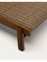 LUGANO solid teak wood and synthetic rattan sun lounger for garden terraces