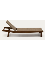 LUGANO lettino sdraio prendisole in legno massello di teak e rattan sintetico per giardino terrazzi