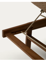 LUGANO solid teak wood and synthetic rattan sun lounger for garden terraces