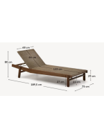 LUGANO solid teak wood and synthetic rattan sun lounger for garden terraces
