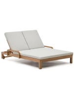 AFRA transat double en bois d'eucalyptus massif avec roulettes et coussins amovibles pour terrasses de jardin extérieures