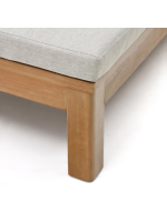 AFRA transat double en bois d'eucalyptus massif avec roulettes et coussins amovibles pour terrasses de jardin extérieures