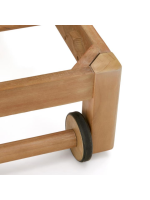 AFRA transat double en bois d'eucalyptus massif avec roulettes et coussins amovibles pour terrasses de jardin extérieures